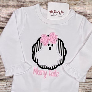 Baby Girl Ghost Tee or Bodysuit, Embroidery
