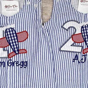 Baby Boy Airplane  Birthday Romper, 1st -9th Birthday