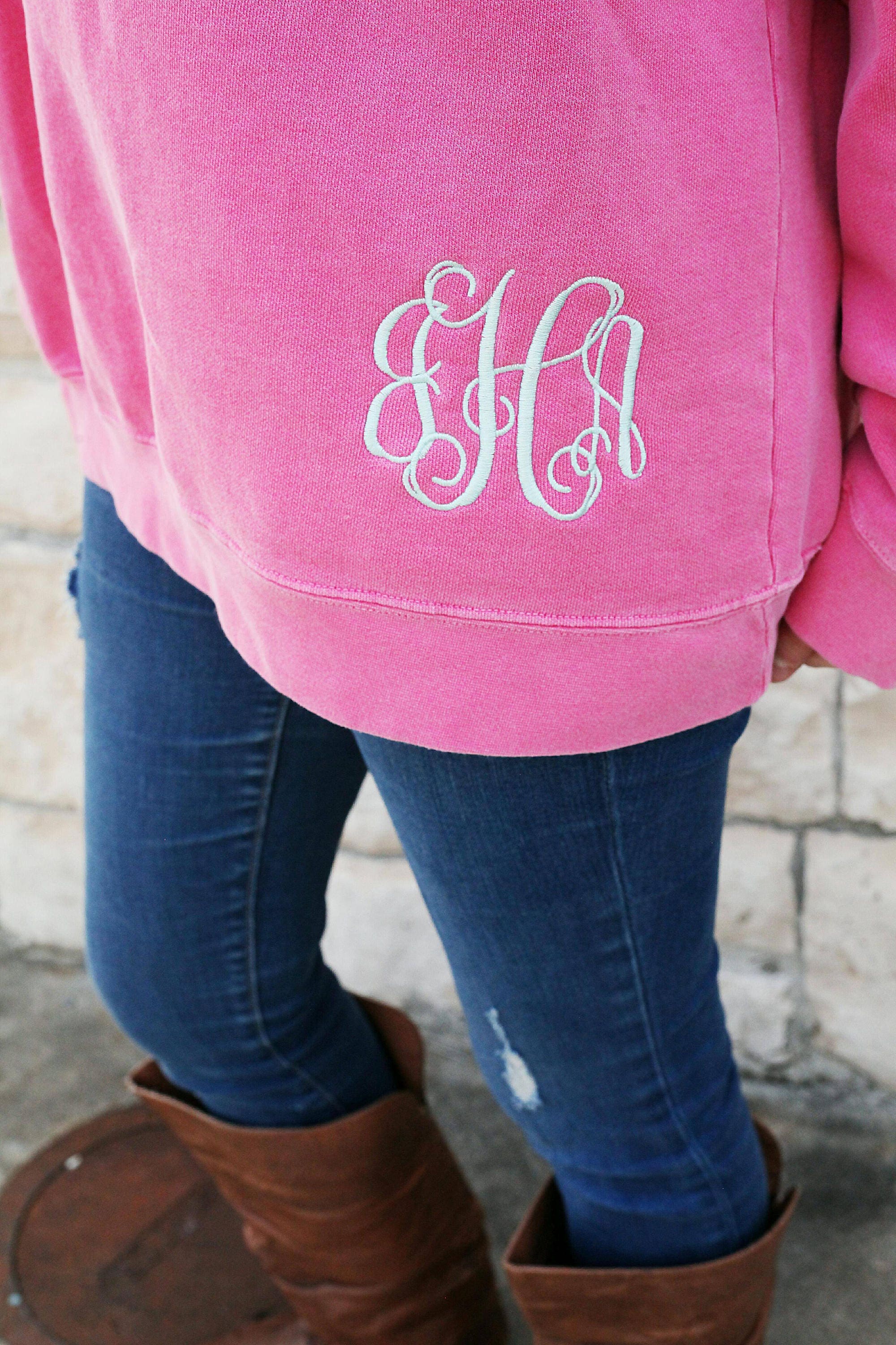 Monogrammed comfort color sweatshirt cheap