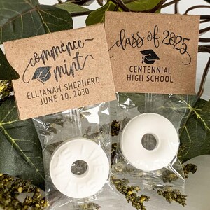 Graduation Favors Commence-Mints, Graduation Mint Favors in Bulk, Graduation Decoration, Gold Kraft Silver Grad Cap Favor, Life Saver Mint