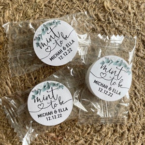 Personalized Eucalyptus Favor Mint To Be Labels, Mint to Be Bridal Shower Favor, Party Favor, Engagement Party Favor, Mint Favor Sticker