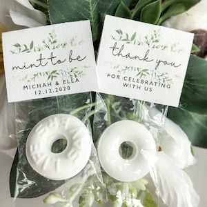 Mint to be, greenery mint favors, wedding favors, cheap wedding favors, bridal shower, bridal shower favors, life saver mints, rustic wedding