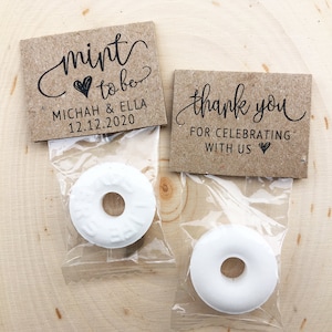 Wedding Favors Mint To Be Lifesavers Mint Candy for Guests with Personalized Labels, Rehearsal Dinner, Kraft Tags, Rustic Wedding Favor