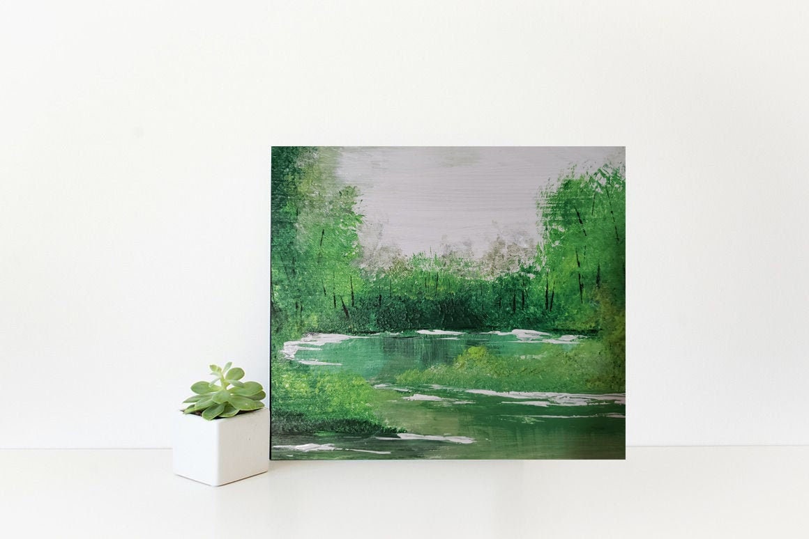 Lake Artwork Scenic Wall Art Lake House Decor Tranquil Art Etsy