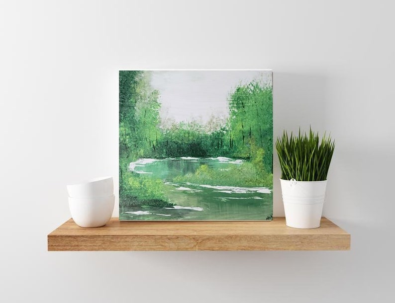 Lake Artwork Scenic Wall Art Lake House Decor Tranquil Art Etsy