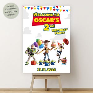 Toy Story D2 Willkommensschild Personalisierte Geburtstag Poster Mädchen Jungen Party Feier Glückliche Kinder Spiel SCHAUMSTOFF Brett