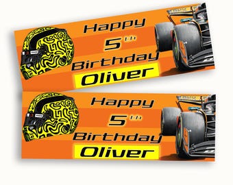Formula One Birthday Banner: Personalized Racing Theme Party Decoration