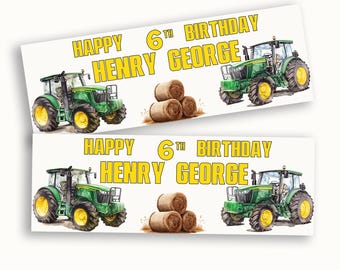 Personalized Tractor Birthday Banner: Farming Theme Party Decoration