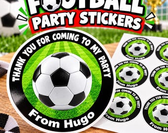 Football Theme Personalised Children’s Party Bag 24x Stickers, Birthday, Sweet Cones Celebration UK.
