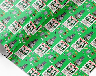 Home Alone 2 Lost in New York Animated Merry Christmas holiday Seasons greetings Gift Wrapping Paper for Presents.