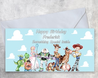 Personalized Toy Story Money Wallet - Custom Birthday Gift Card