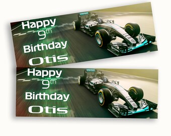Personalized Formula 1 Birthday Banner: Race Car Party Decoration