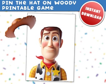 Toy Story Party Game: Pin the Hat on Woody (Digital Download)