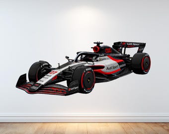 F1 Racing Car AU26 Design Wall Cracked vinyl graphic sticker Glossy