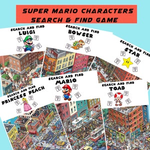 Super Mario Suchspiel und Finde Spiel Digitales PDF zum Ausdrucken und Ausdrucken