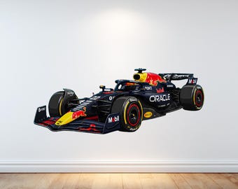 F1 Racing Car RB 22 Design Wall Cracked vinyl graphic sticker Glossy