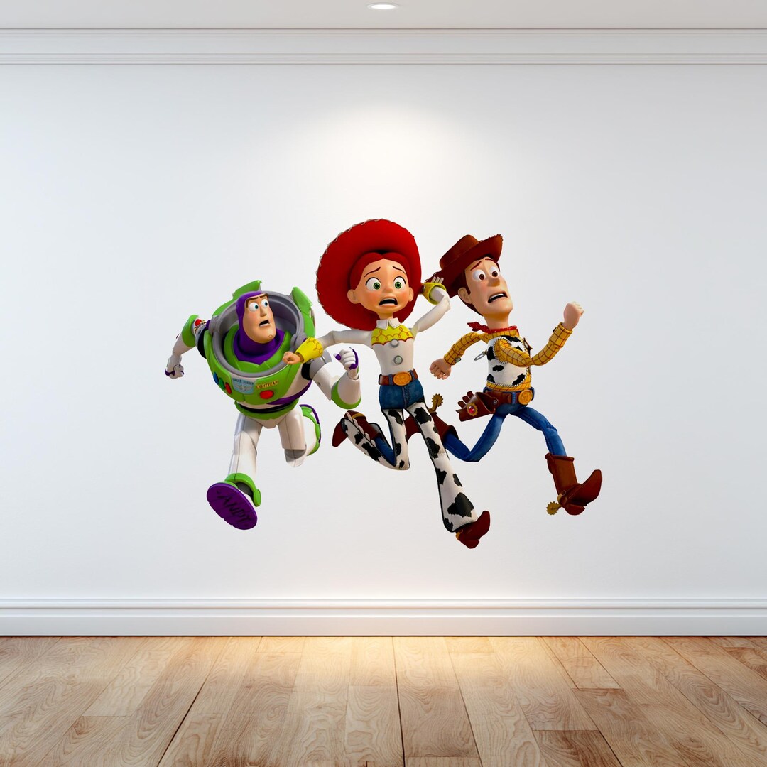 Toy Story Buzz Lightyear, Jessie and Woody Characters Running Vinyl ...