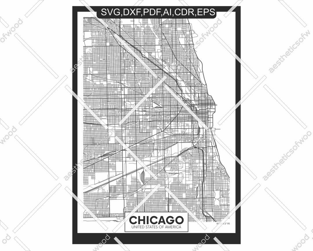 Chicago Outline SVG Files Chicago Cut Files Chicago Vector Chicago Map