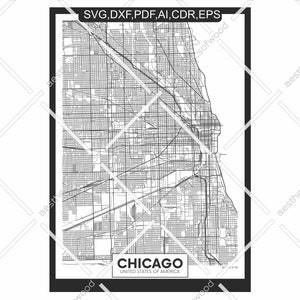 Chicago Outline SVG Files | Chicago Cut Files | Chicago Vector | Chicago Map Clip Art