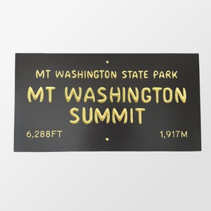 Mount Washington Summit Sign Replica - Appalachian Trail Decor (22&quot;)