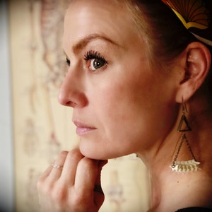 Brass & Bone Rattlesnake Vertebrae Earrings