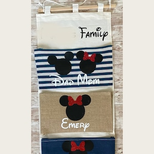 Disney Cruise Fish Extenders Family Cruise Trip Personalized Names Door Hanger Pockets Blue 3 Pocket