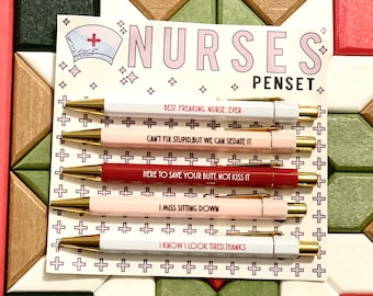 Nurse pen set/ Nurse pens / Nurse Pen with clip /  Healthcare pen set /  pens for nurses/ Nurses week/ ICU nurse pen/ Trauma nurse/