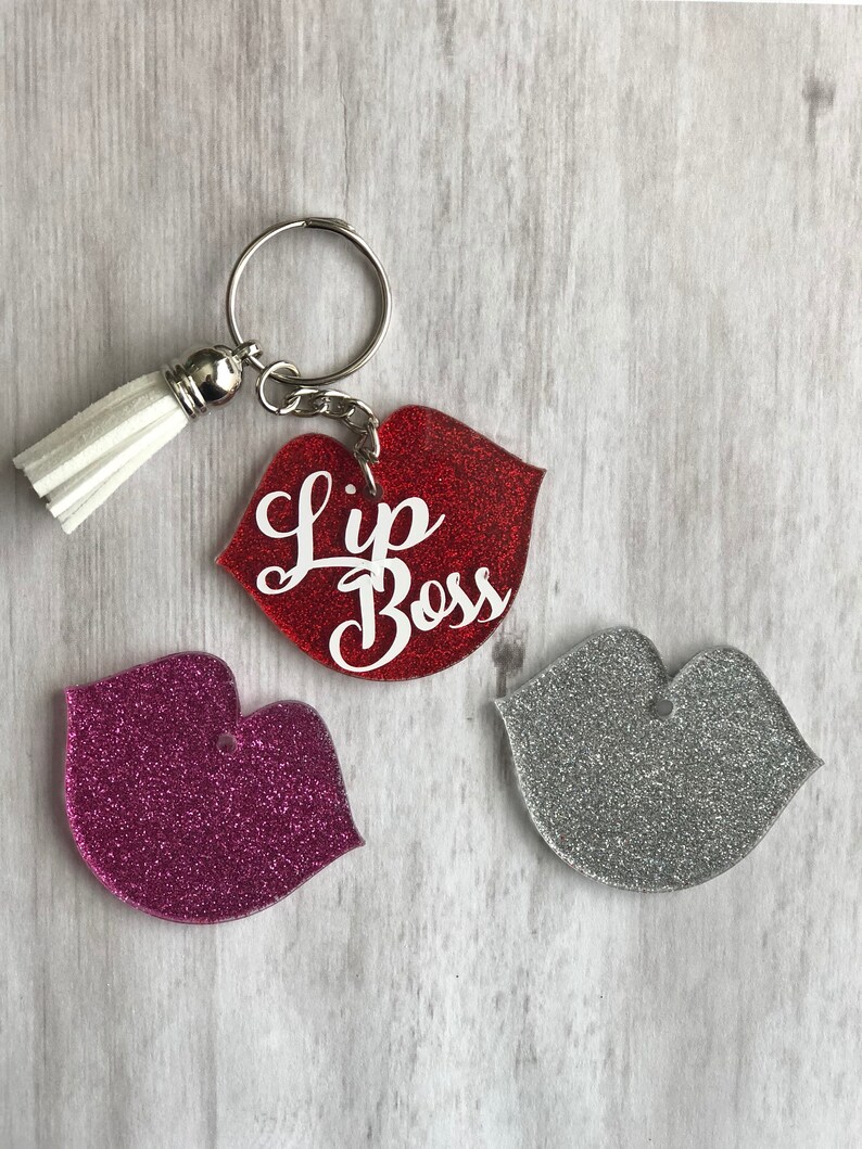 Acrylic keychain Lip boss keychain Lipsense consultant Etsy