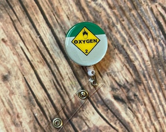 Oxygen tank badge / Respiratory Therapist / oxygen tank /Badges / RT  / RT life / healthcare badge / EMT badge reel