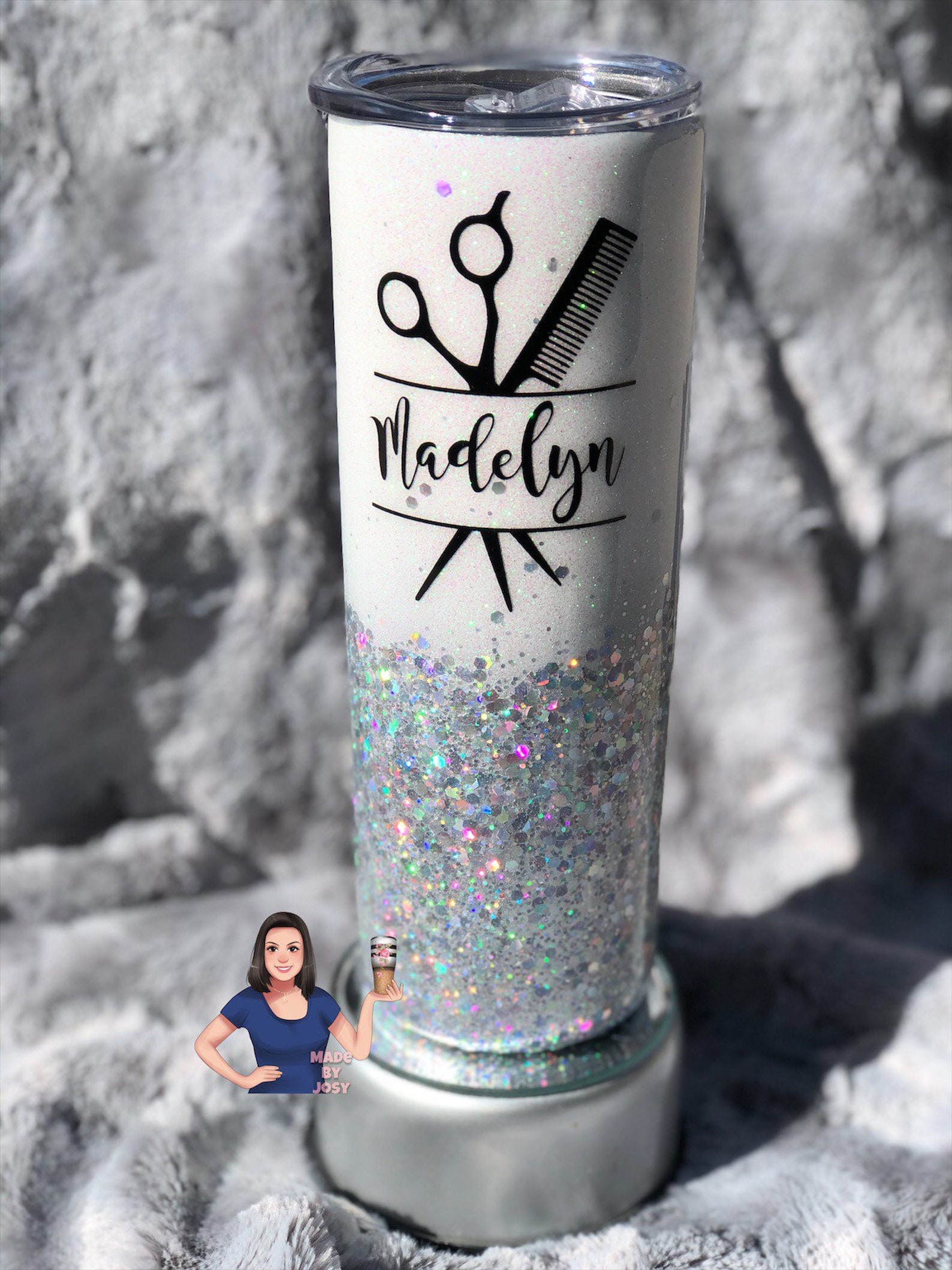 Hair Hustler Tumbler / Hair Stylist Tumbler / Glittery Custom Etsy