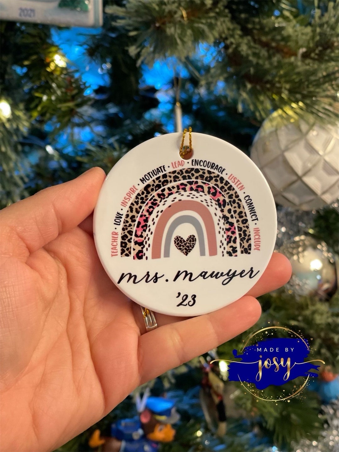 Christmas Teacher Gift Gift for Teachers Boho Rainbow Etsy