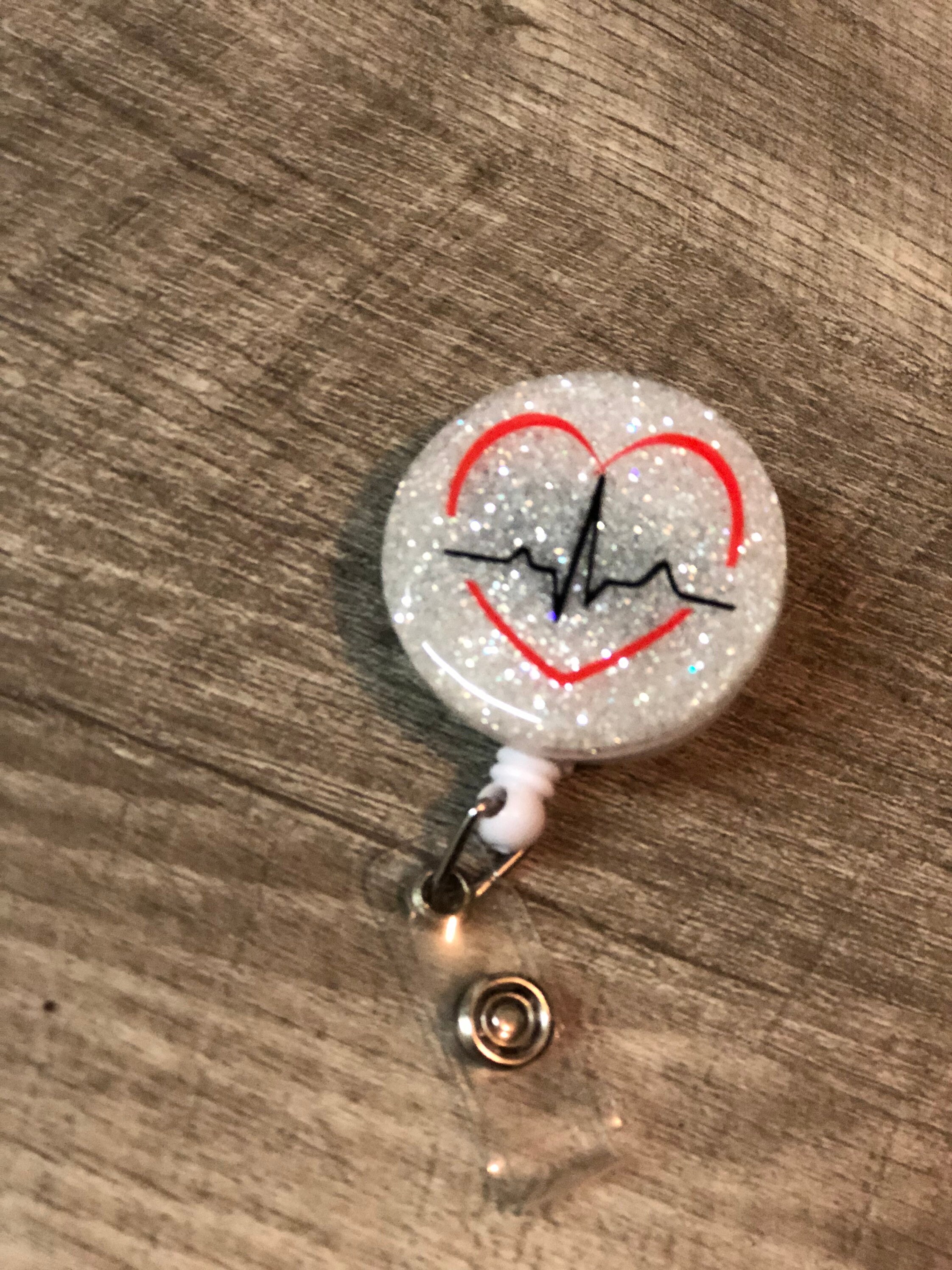 Glittery badge / cath lab badge / badge reels for nurses / Etsy