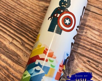 Superhero tumbler, Cup with superheroes , cup for boys, personalized cup for girls, back to school tumbler, legos cup, superhero party favor