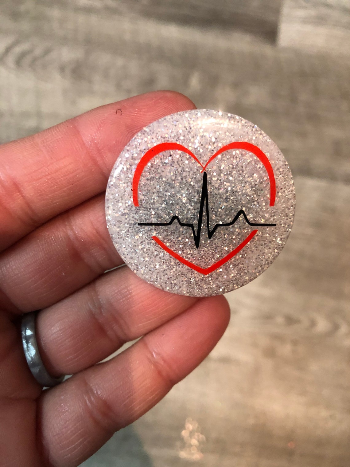 Glittery badge / cath lab badge / badge reels for nurses / Etsy