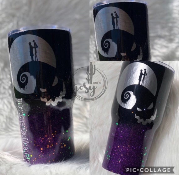 New Acrylic Halloween Tumbler with Cover Choice Black & Orange or