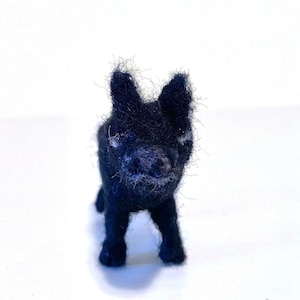 Black Piglet, Pig, Farm Animal, Gift, Holiday, Christmas, Figurine, Decoration, Handmade, Needle Felt, Sculpture, Wool