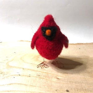 Rotkardinal, Vogel, Geschenk, Dekor, handgemacht, personalisiert, Wolle, Nadelfilz, Figur, Ornament, Weihnachten, Skulptur