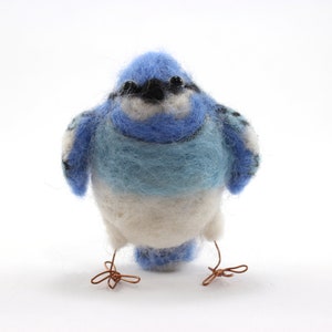 Blue Jay. Ornament, Wool, Needle Felt, Figurine, Christmas, Gift, Holiday