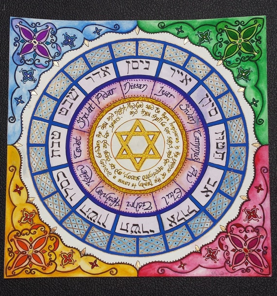 Hebrew Calendar Etsy