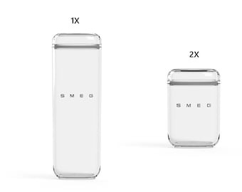 SMEG Transparent Food Storage Containers 3x New Collection Retro Design 1L 2.4L