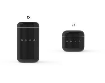 Récipients de conservation des aliments SMEG, noirs, 3 x 2026, nouvelle collection, design rétro, 1,4 L 0,5 L