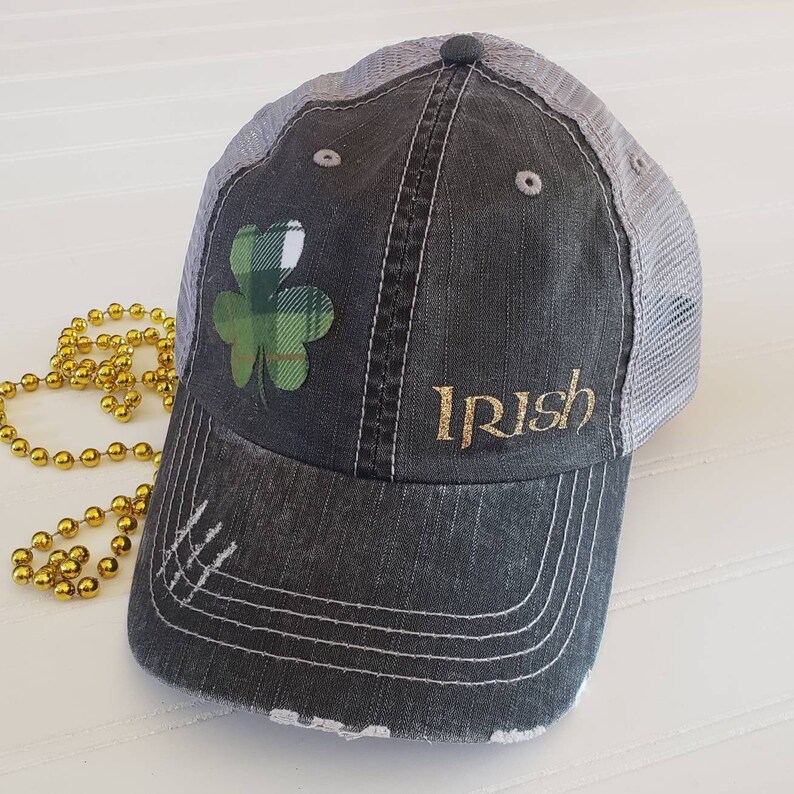 St Patrick/'s Day Hat | Irish Distressed Trucker Hat St Patty/'s Day Hat Shamrock Hat