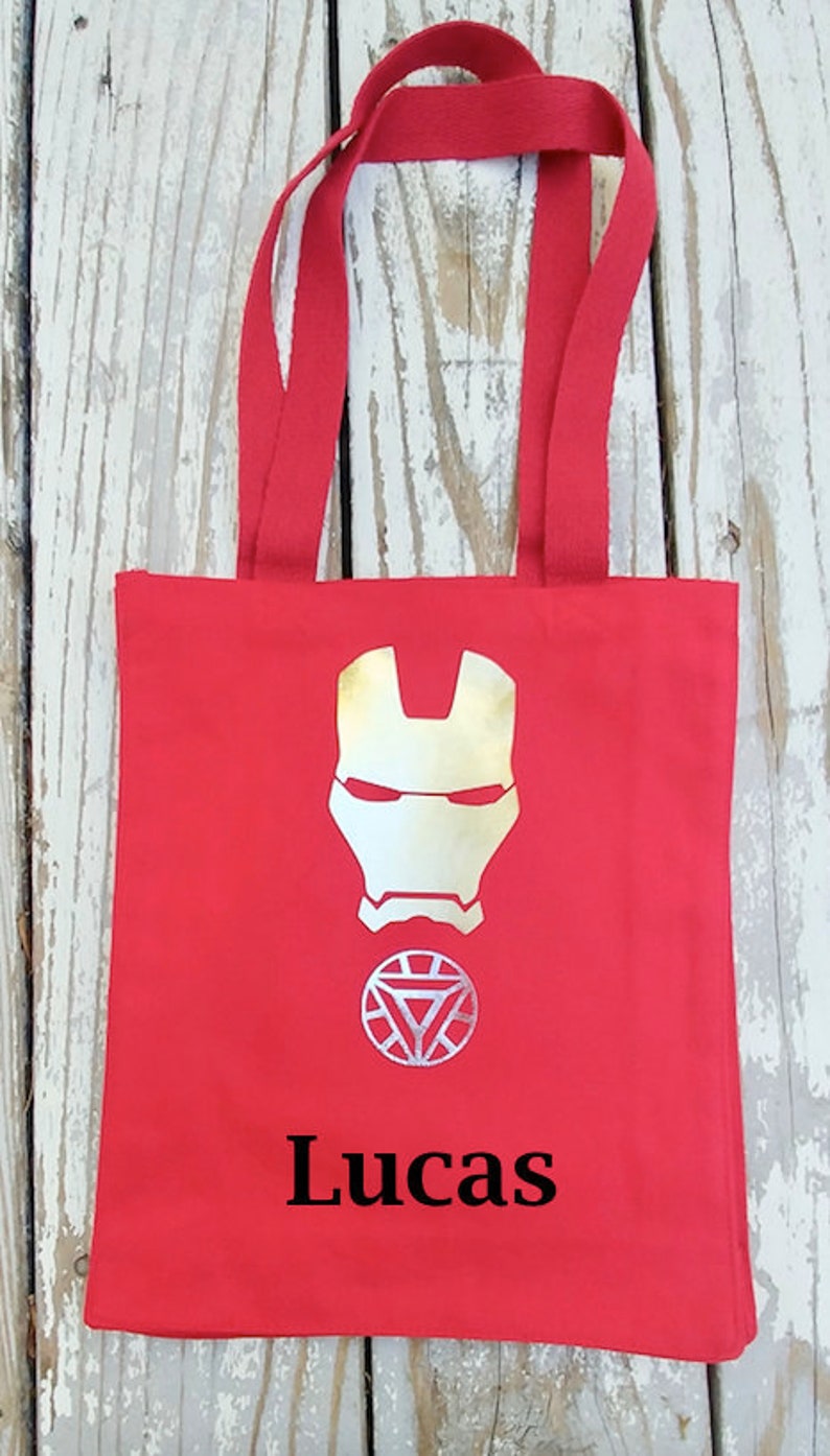 Custom Iron Man tote Avengers costume Super hero bag Halloween Trick or Treat Bag Iron Man shoulder bag Iron Man Costume Marvel heros