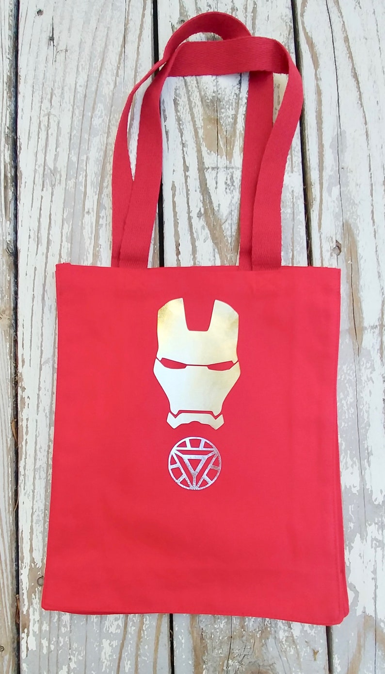 Custom Iron Man tote Avengers costume Super hero bag Halloween Trick or Treat Bag Iron Man shoulder bag Iron Man Costume Marvel heros