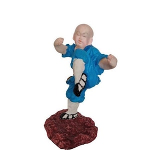 BEBÊ MONGE VINTAGE, detalhado, pintado à mão, resina fundida, lindo boneco de artes marciais, monge tibetano, Buda, década de 1980 (mnk10)