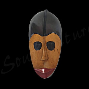 INDIGENOUS DAN MASK vintage decorative wooden mask from the Ivory Coast authentic tribal ethnic African decor wall hanging