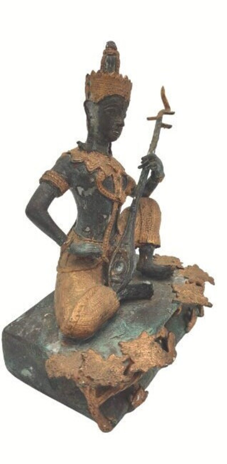 THAI MUSICIAN STATUE Circa 1950 Heavy Bronze Statue of Prince Etsy