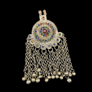 BELLYDANCE KUCHI PENDANT Jeweled focal traditional dangles Tribal Fusion Cosplay Bellydance festival Central Asia Kuchi pendant