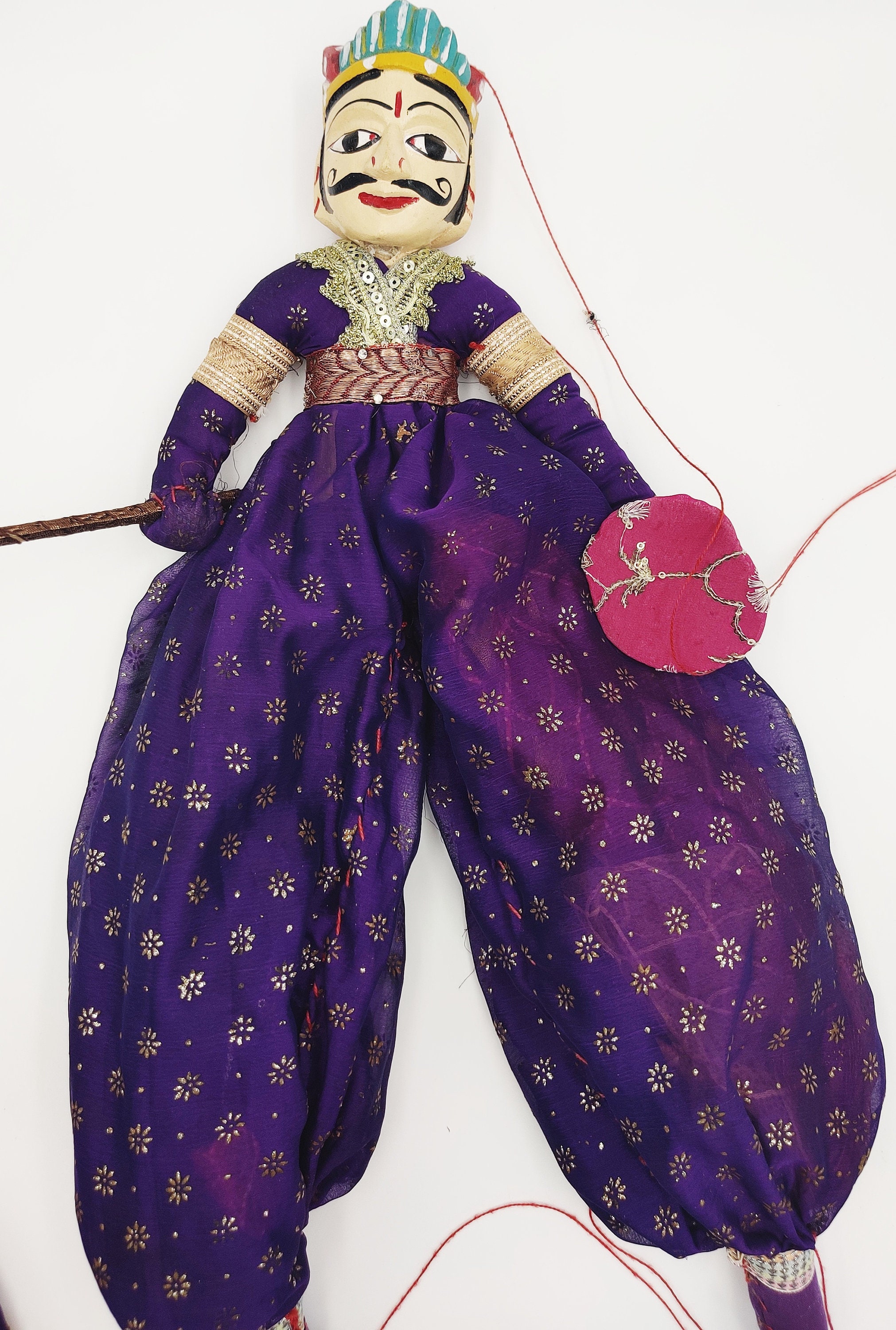 Indian String Puppet INDIAN STRING PUPPETS Rajasthani Kathputli Couple Chiffon Saree Hand ...