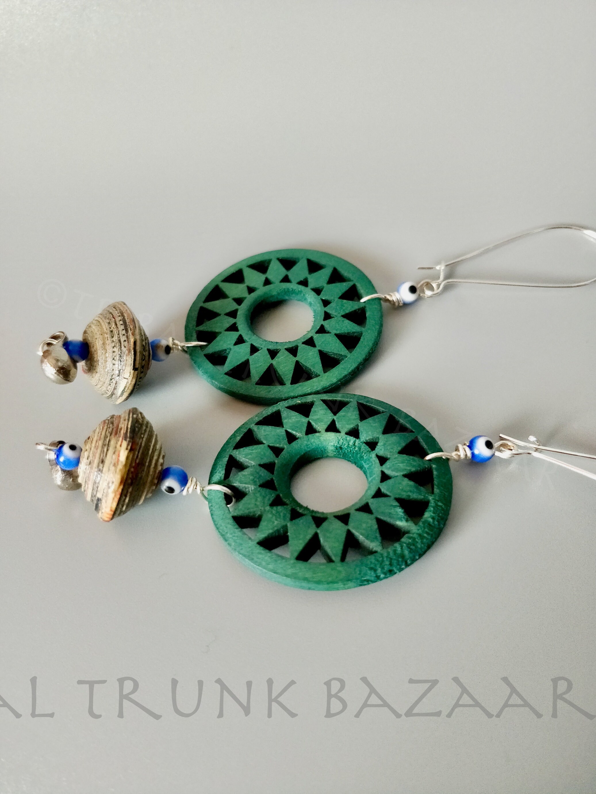 CARVED WOOD EARRINGS Very long dangle earrings made with Etsy